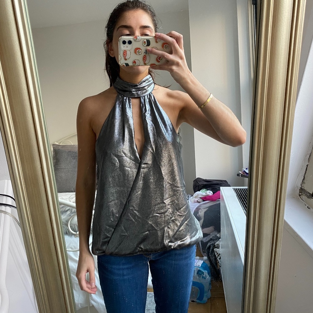 Parker Metallic Halter Top
